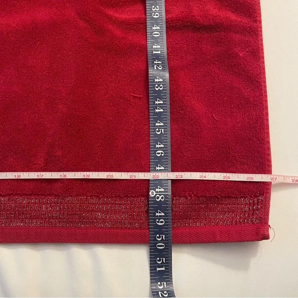 CARO Red Towels with Gold Trim 2 Bath 2 Hand and 2 Wash Towels 6 Pieces - Picture 5 of 7